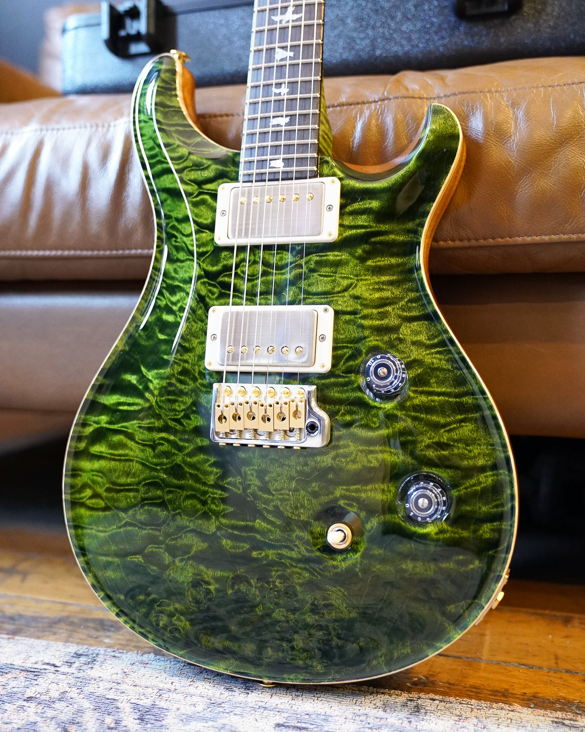 PRS Wood Library Custom 24, Quilt Maple 10 Top / Flame Maple Neck - Jade