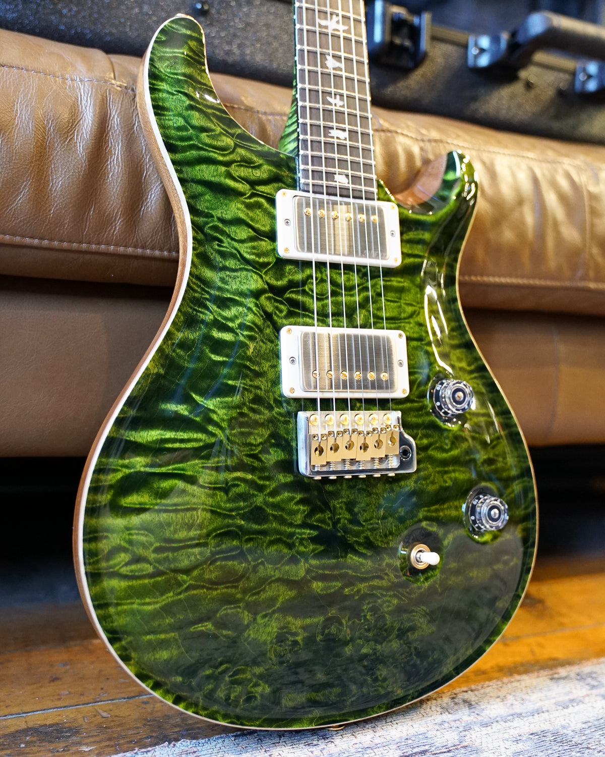 PRS Wood Library Custom 24, Quilt Maple 10 Top / Flame Maple Neck - Jade