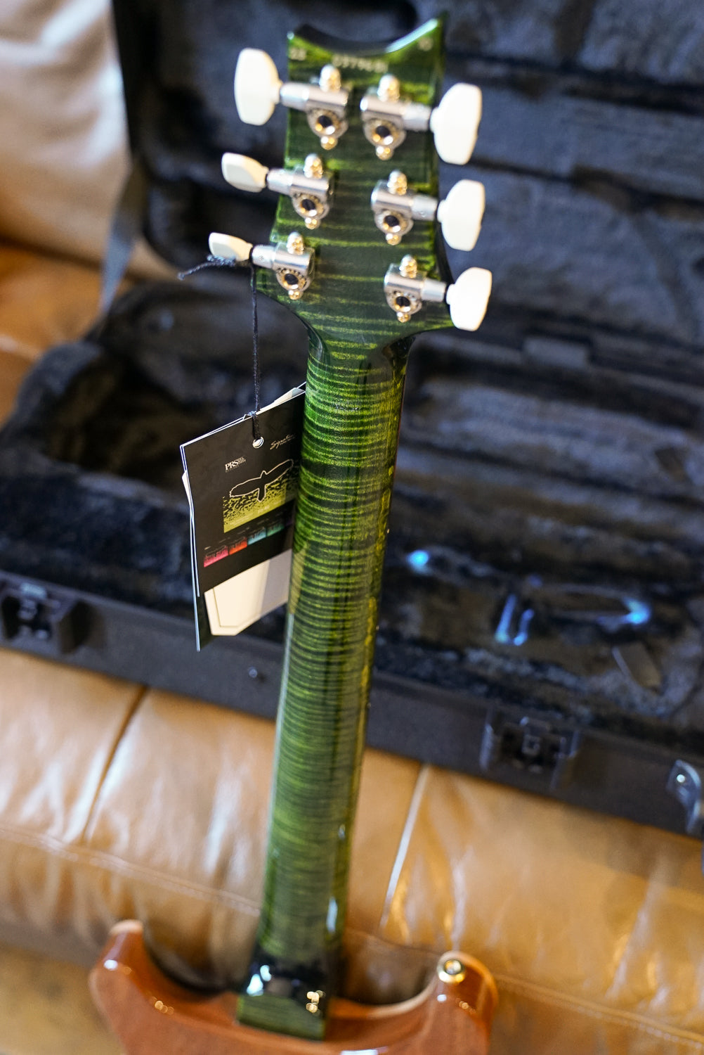 PRS Wood Library Custom 24, Quilt Maple 10 Top / Flame Maple Neck - Jade