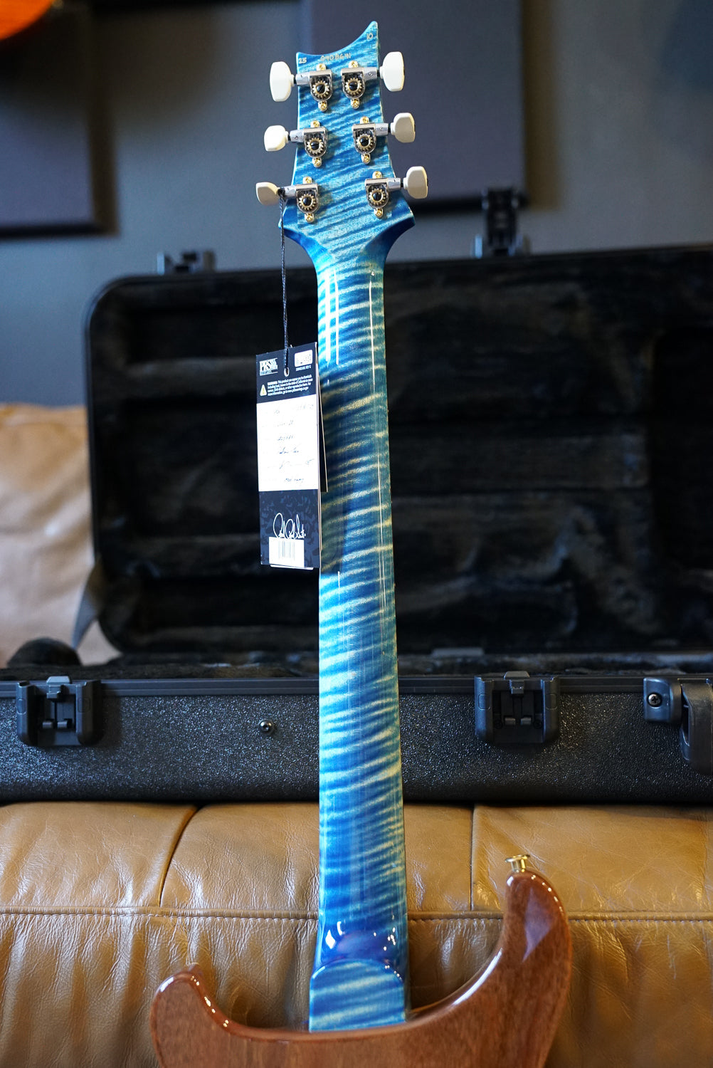 PRS Wood Library Custom 24, Quilt Maple 10 Top / Flame Maple Neck - Faded Blue Jean