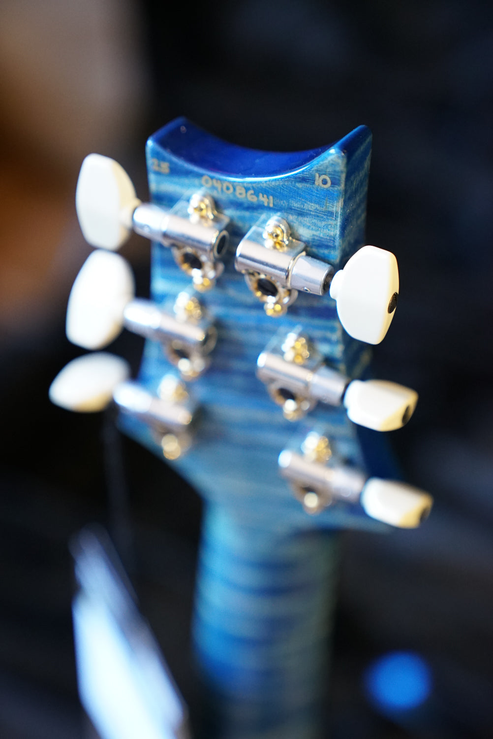 PRS Wood Library Custom 24, Quilt Maple 10 Top / Flame Maple Neck - Faded Blue Jean