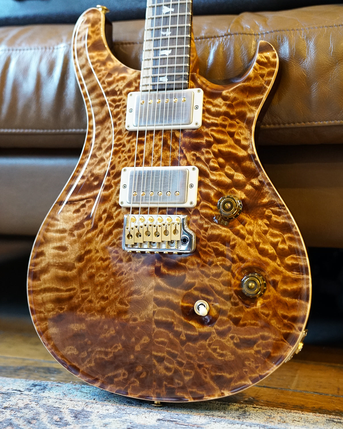 PRS Wood Library Custom 24, Quilt Maple 10 Top / Flame Maple Neck - Copperhead