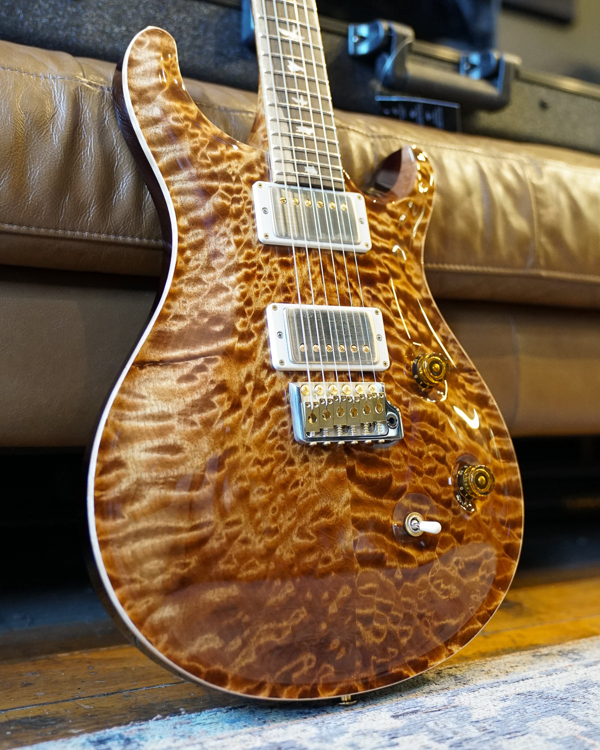 PRS Wood Library Custom 24, Quilt Maple 10 Top / Flame Maple Neck - Copperhead