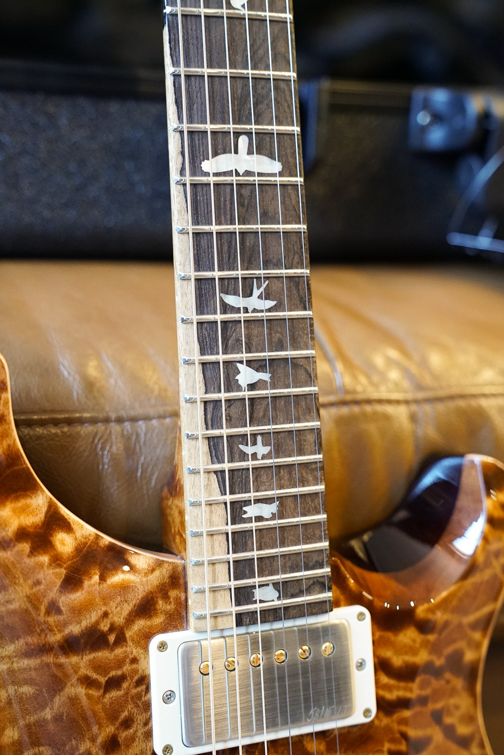 PRS Wood Library Custom 24, Quilt Maple 10 Top / Flame Maple Neck - Copperhead