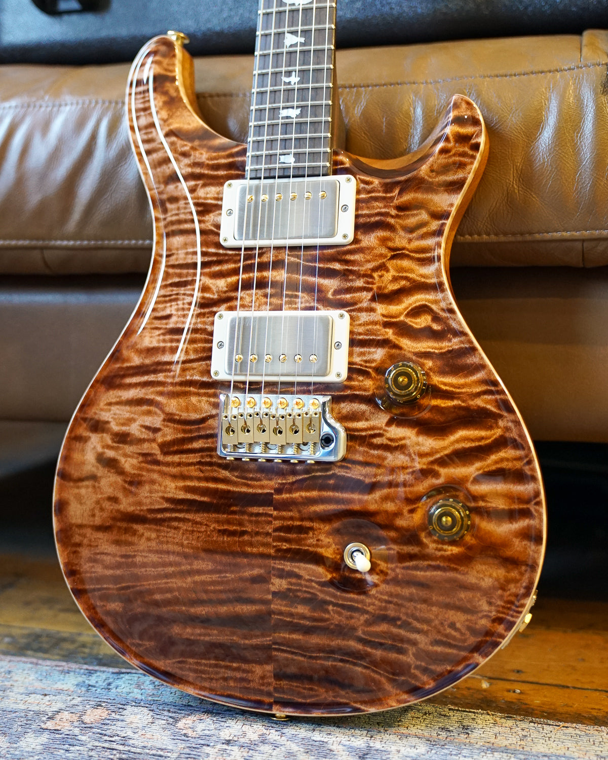 PRS Wood Library Custom 24, Quilt Maple 10 Top / East Indian Rosewood Neck - Copperhead