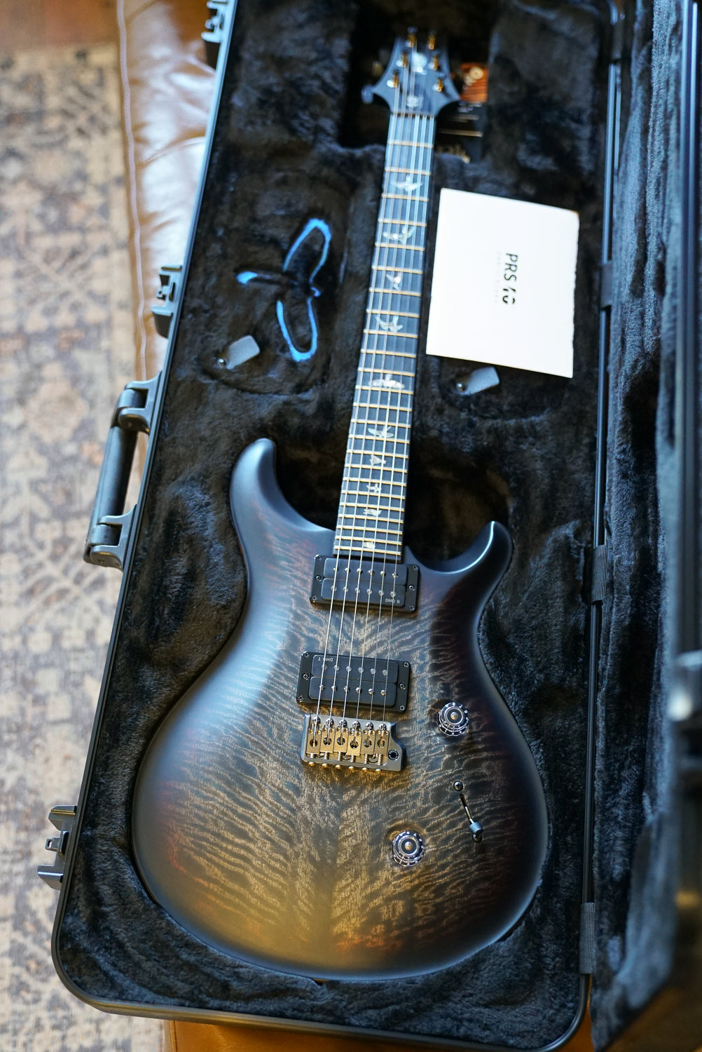 PRS Custom 24 Satin Limited, Charcoal Tri Colour Burst