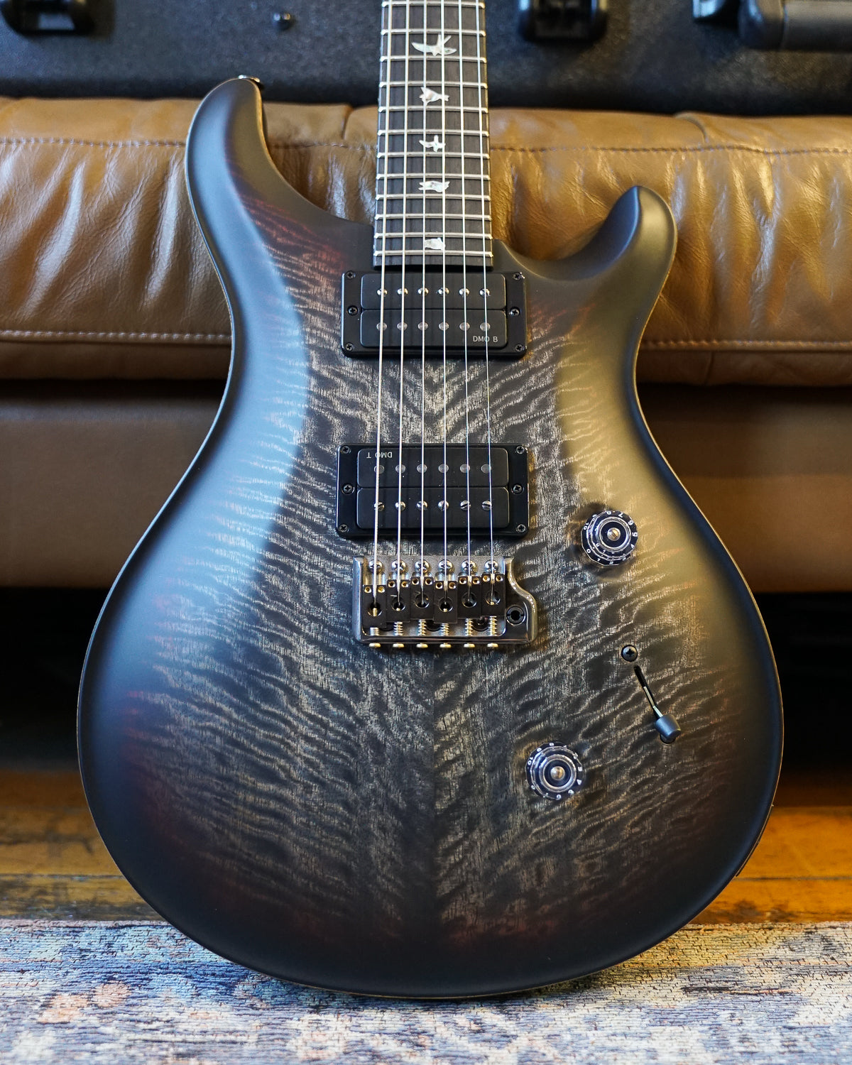 PRS Custom 24 Satin Limited, Charcoal Tri Colour Burst