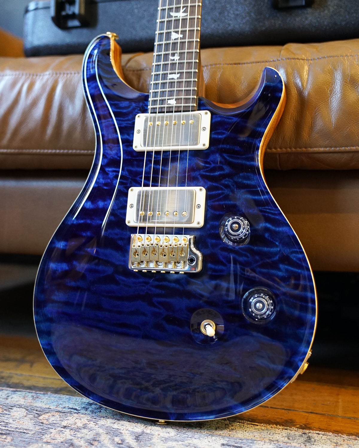 PRS Wood Library Custom 24, Quilt Maple 10 Top / East Indian Rosewood Neck - Whale Blue