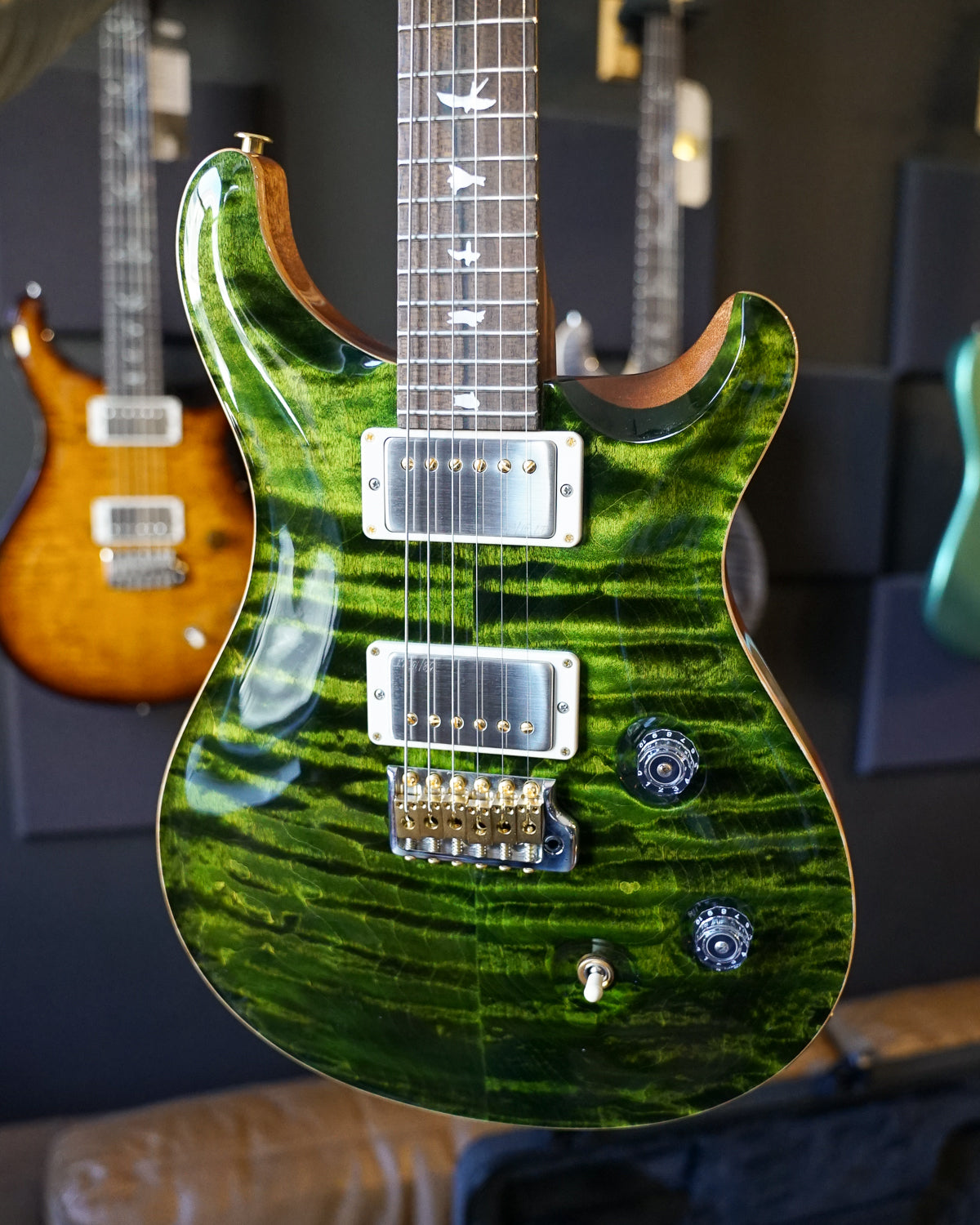 PRS Wood Library Custom 24, Quilt Maple 10 Top / East Indian Rosewood Neck - Jade
