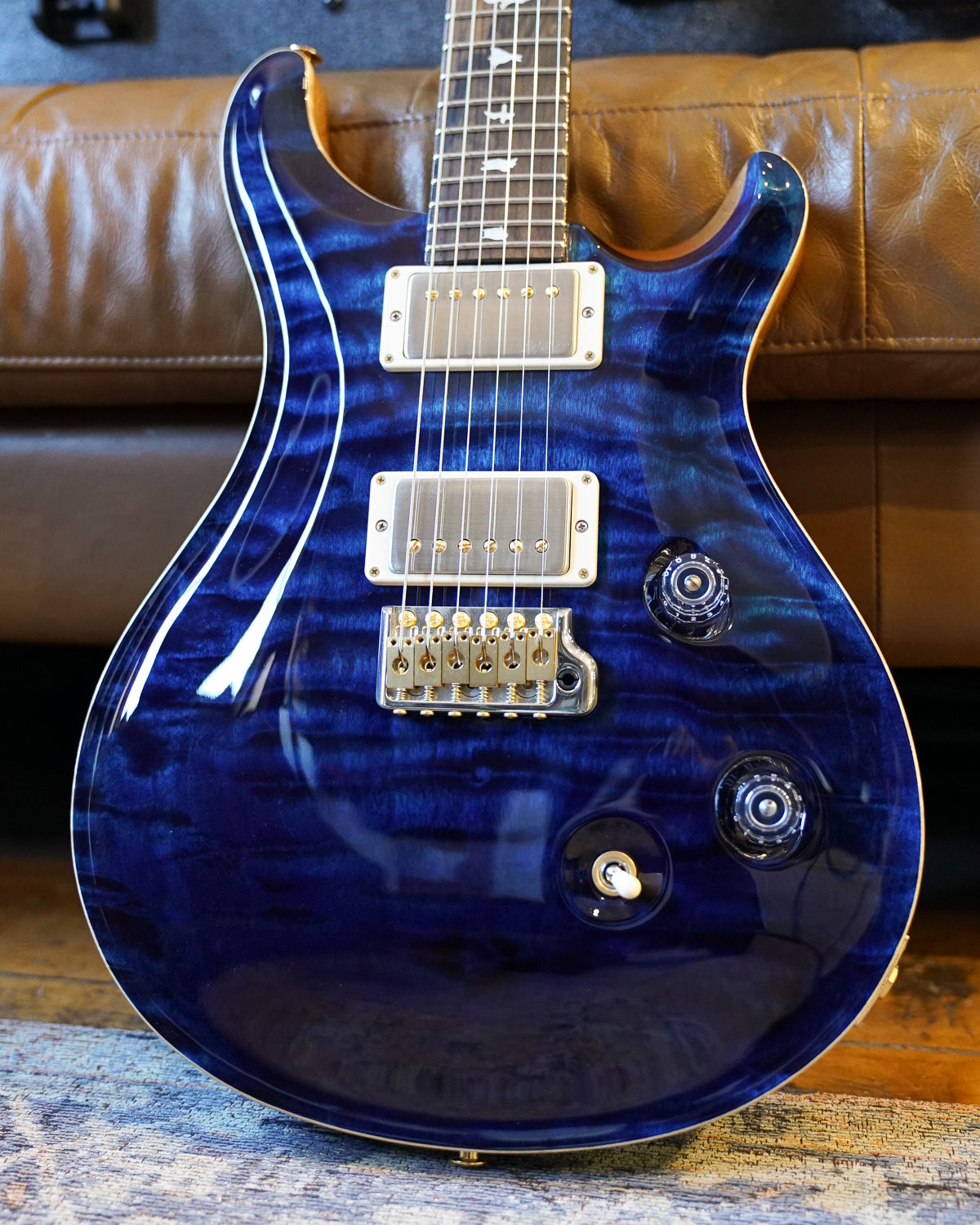 PRS Wood Library Custom 24, Quilt Maple 10 Top / Flame Maple Neck - Whale Blue
