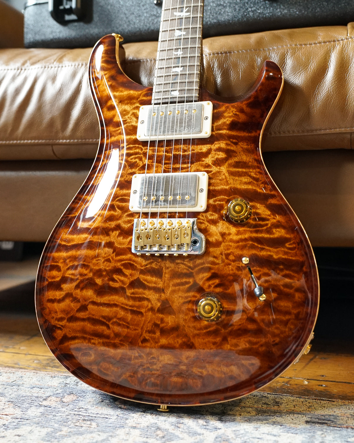 PRS Wood Library Custom 24, Quilt Maple 10 Top / Flame Maple Neck - Copperhead Burst