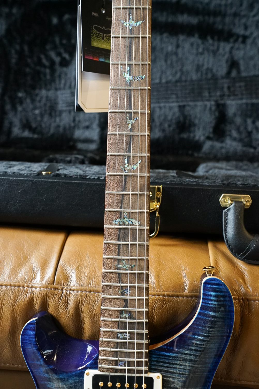 PRS Wood Library Custom 24 Left-Handed, 10 Top - Charcoal Blue Burst