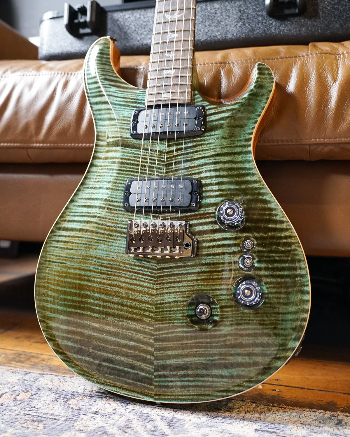 PRS Wood Library Custom 24-08, Moss Green w/ Flame Maple Neck