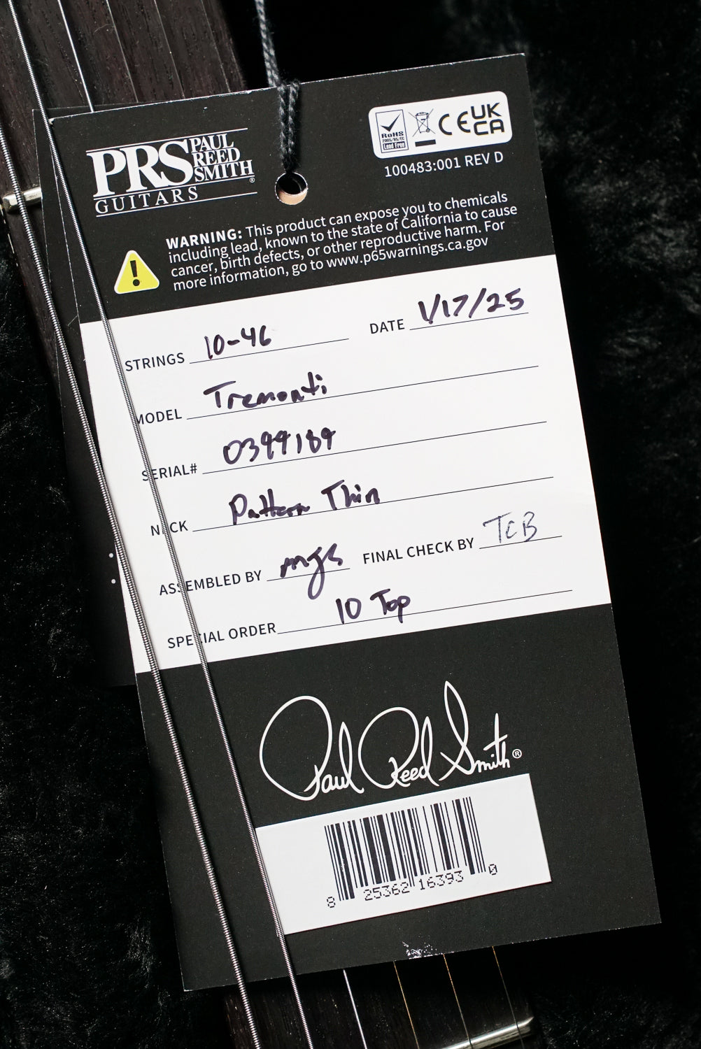 PRS Tremonti, Charcoal Purple Burst [10 Top]