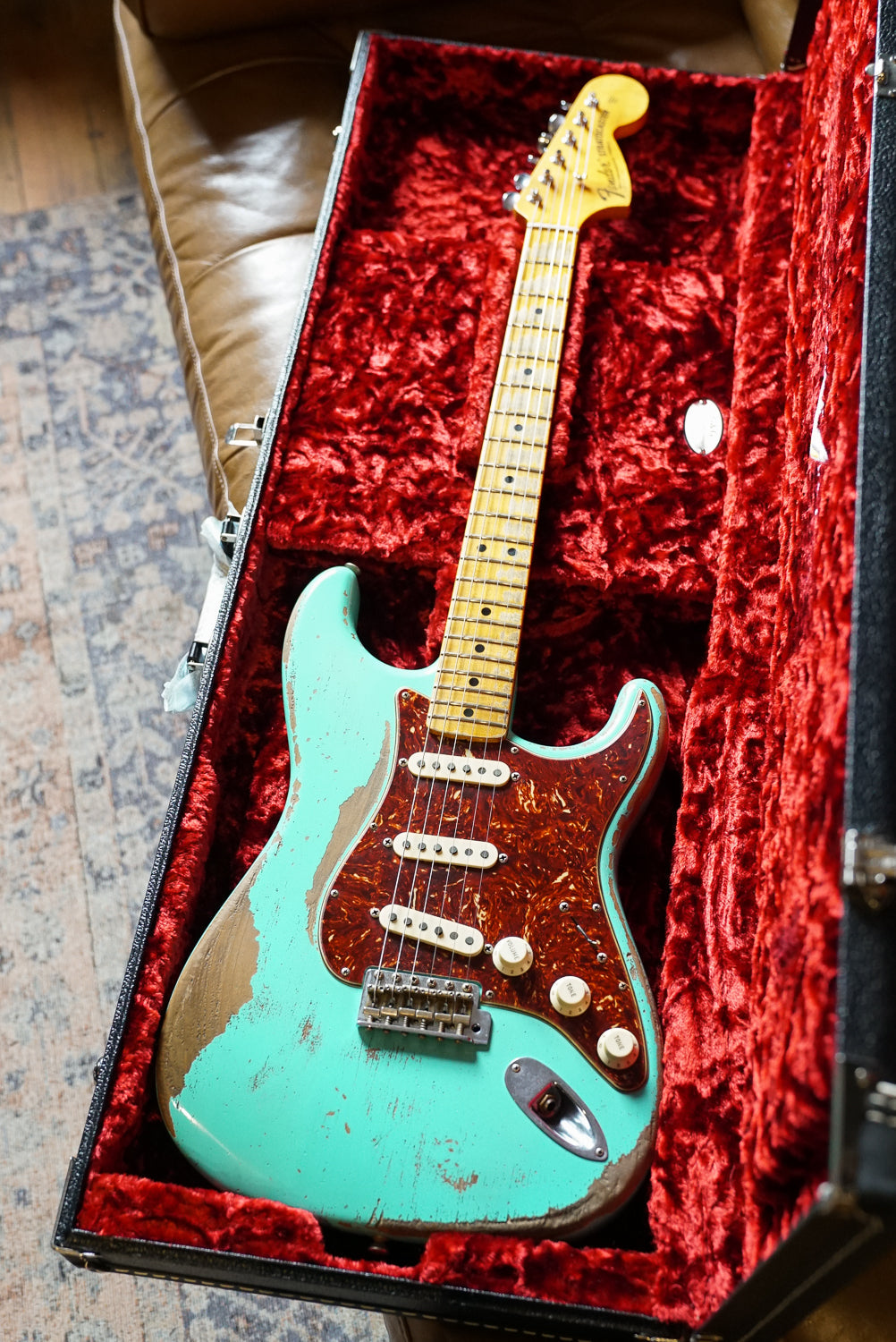 Pre-Owned Fender Custom Shop '69 Stratocaster Relic, Sea Foam Green, Master Built by Greg Fessler