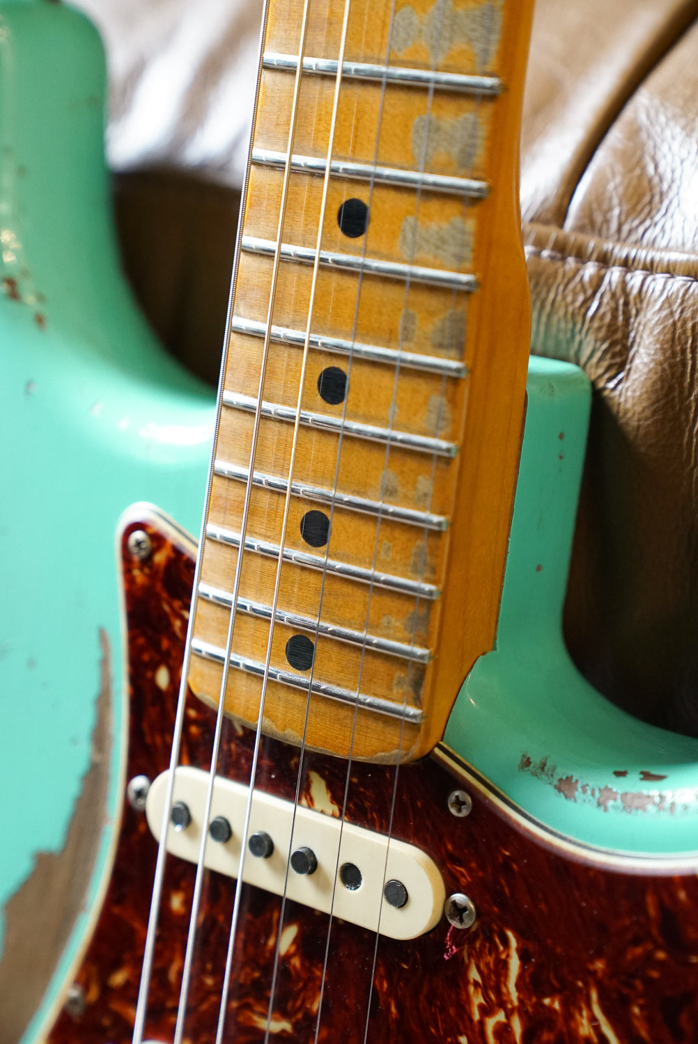 Pre-Owned Fender Custom Shop '69 Stratocaster Relic, Sea Foam Green, Master Built by Greg Fessler