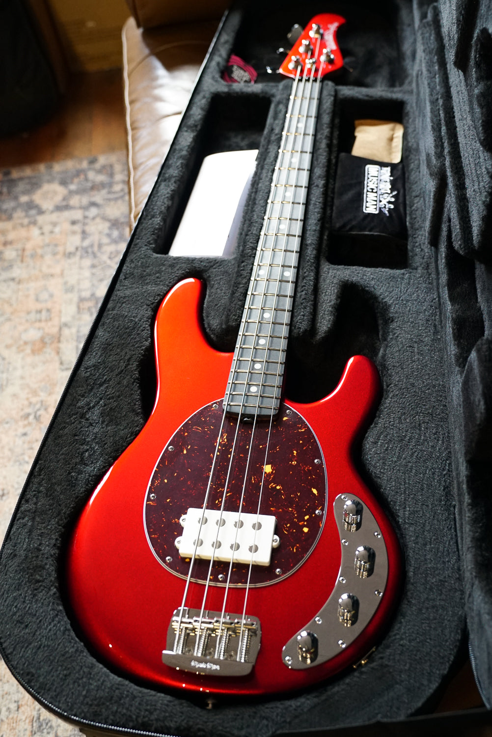Music Man StingRay Special Bass Guitar - Candyman, Single Pickup, Chrome HW