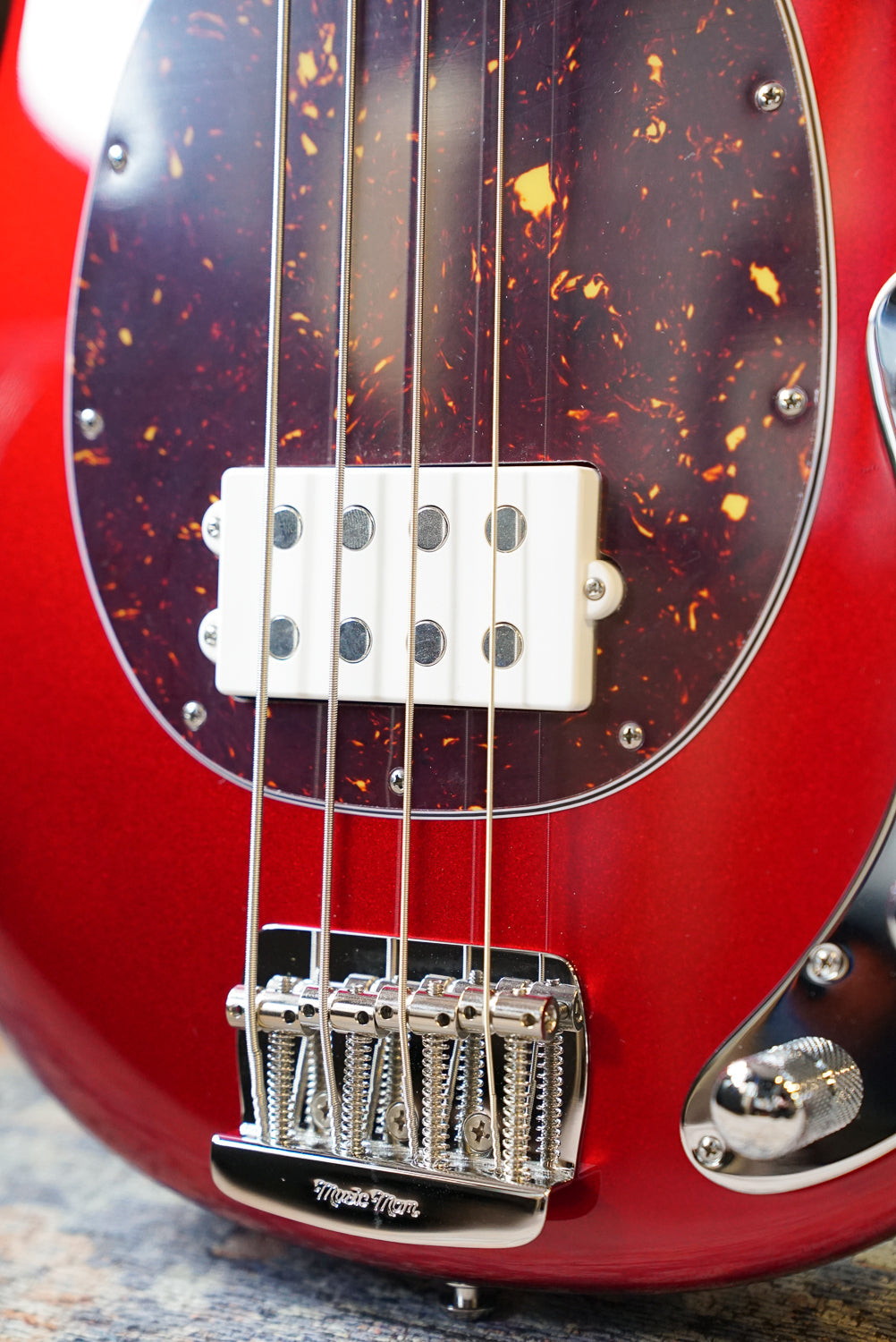 Music Man StingRay Special Bass Guitar - Candyman, Single Pickup, Chrome HW