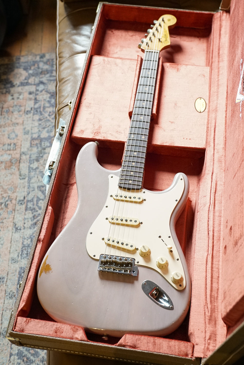 Fender Custom Shop '60 Paulownia Stratocaster, Roasted AAA Maple Neck, Trans Shell Pink - Master Built by Greg Fessler