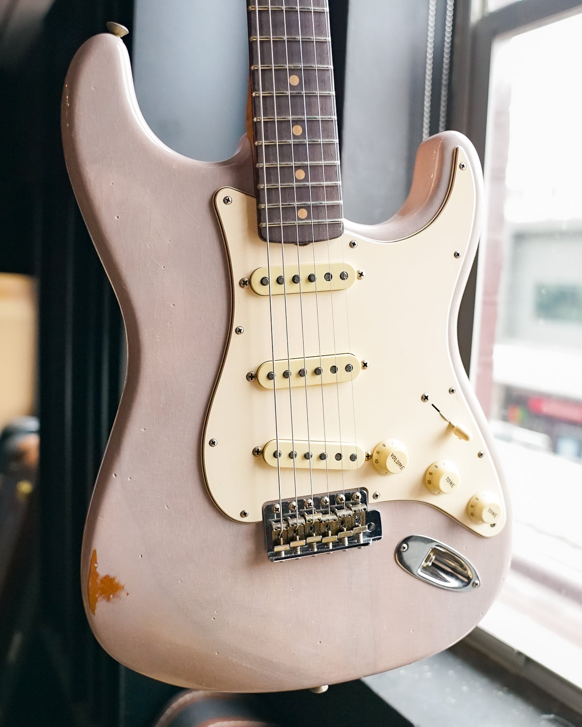 Fender Custom Shop '60 Paulownia Stratocaster, Roasted AAA Maple Neck, Trans Shell Pink - Master Built by Greg Fessler