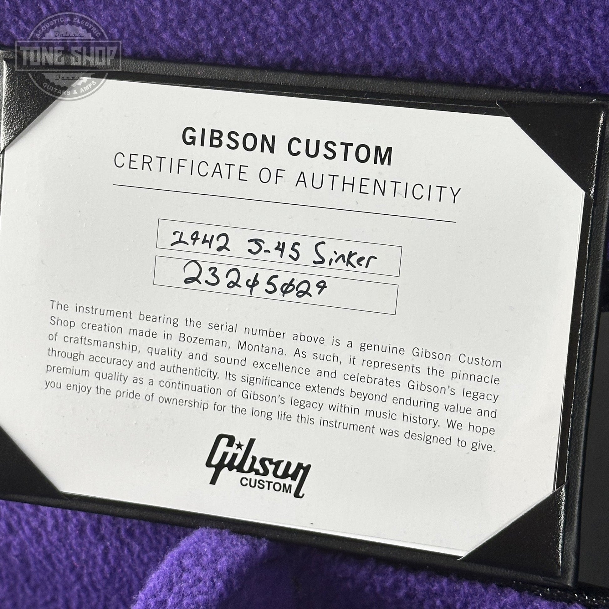 Gibson Custom Dealer Select 1942 J-45 Historic Sinker Mahogany w/case 23205029