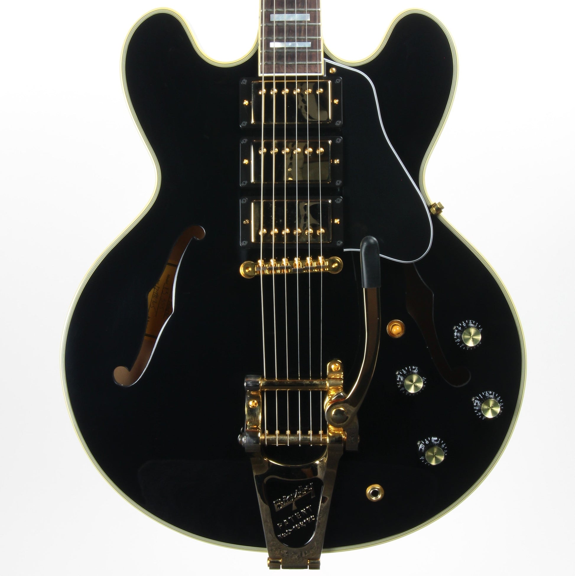 2019 Gibson Memphis Limited Edition ES-355 Black Beauty 3 Pickups Bigsby - Les Paul Custom Ebony