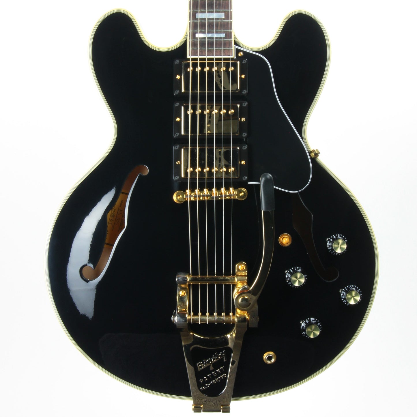 2019 Gibson Memphis Limited Edition ES-355 Black Beauty 3 Pickups Bigsby - Les Paul Custom Ebony