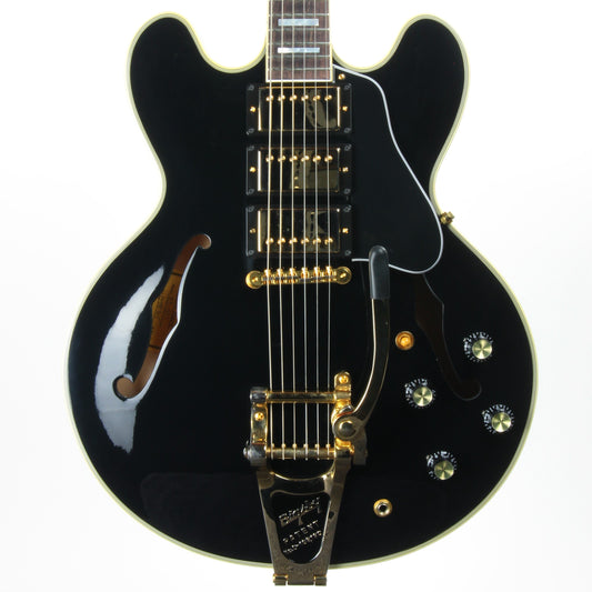 2019 Gibson Memphis Limited Edition ES-355 Black Beauty 3 Pickups Bigsby - Les Paul Custom Ebony