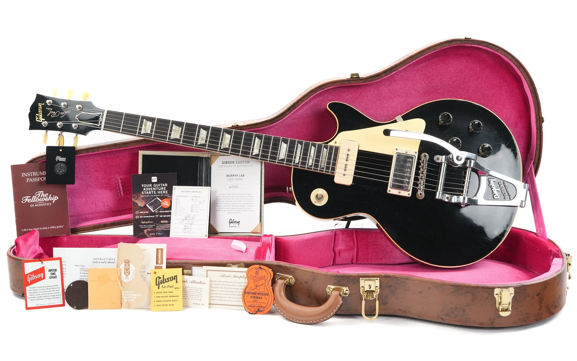 Gibson Les Paul '56 Standard Ebony Top Bigsby Murphy Lab Light Aged 2025