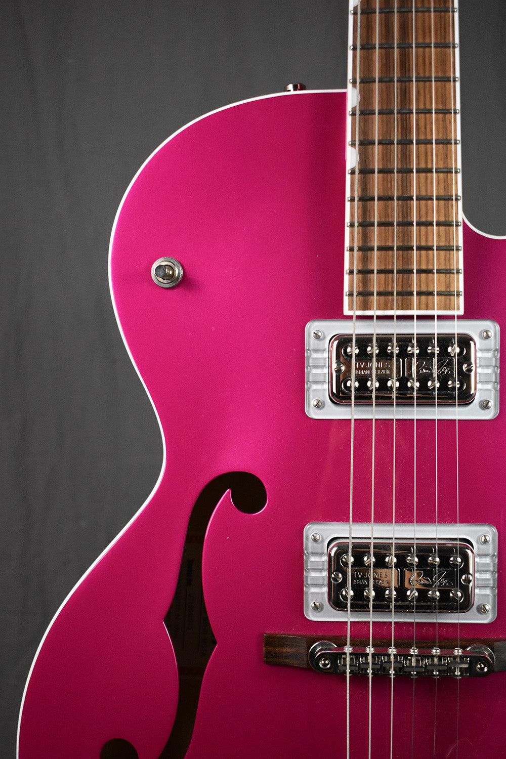 2018 Gretsch Brian Setzer Signature Hot Rod Magenta Prototype Thinline 2.25" (Owned by Brian Setzer)