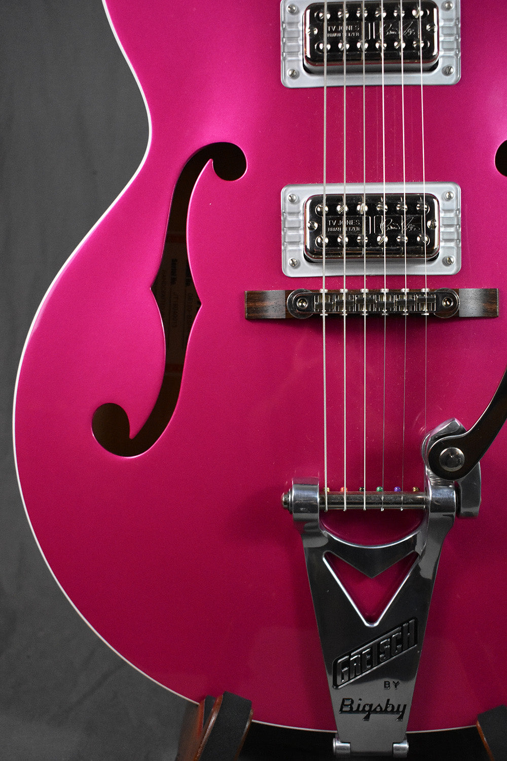 2018 Gretsch Brian Setzer Signature Hot Rod Magenta Prototype Thinline 2.25" (Owned by Brian Setzer)