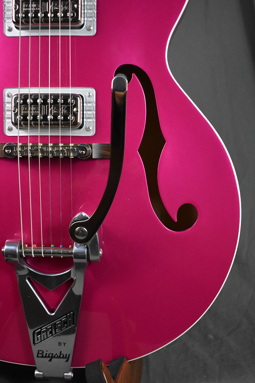 2018 Gretsch Brian Setzer Signature Hot Rod Magenta Prototype Thinline 2.25" (Owned by Brian Setzer)