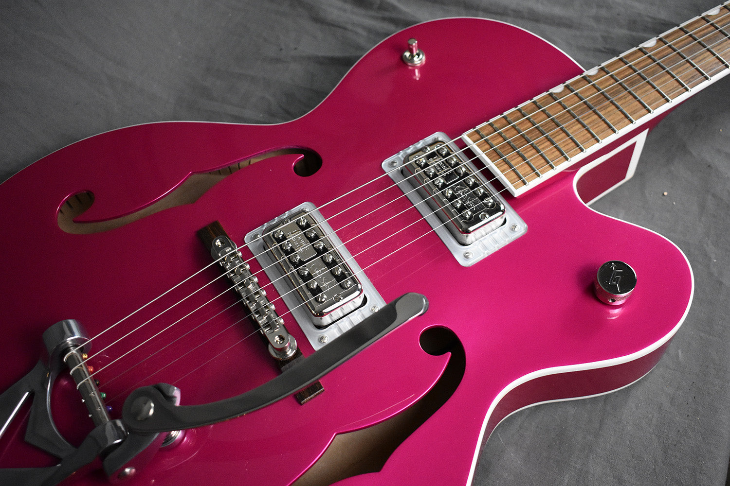 2018 Gretsch Brian Setzer Signature Hot Rod Magenta Prototype Thinline 2.25" (Owned by Brian Setzer)