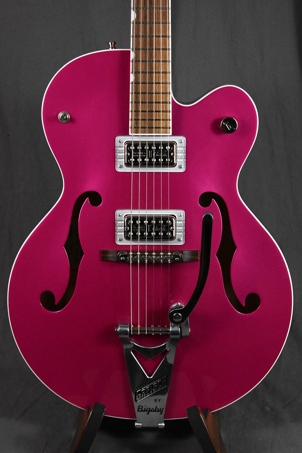 2018 Gretsch Brian Setzer Signature Hot Rod Magenta Prototype Thinline 2.25" (Owned by Brian Setzer)