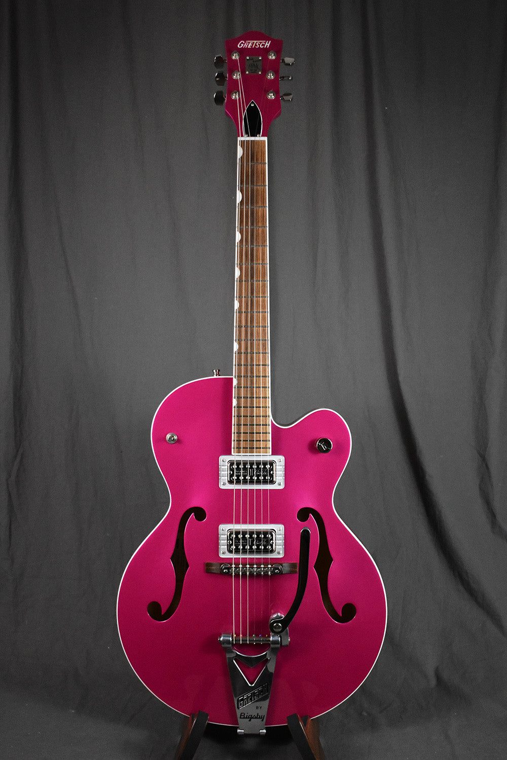 2018 Gretsch Brian Setzer Signature Hot Rod Magenta Prototype Thinline 2.25" (Owned by Brian Setzer)