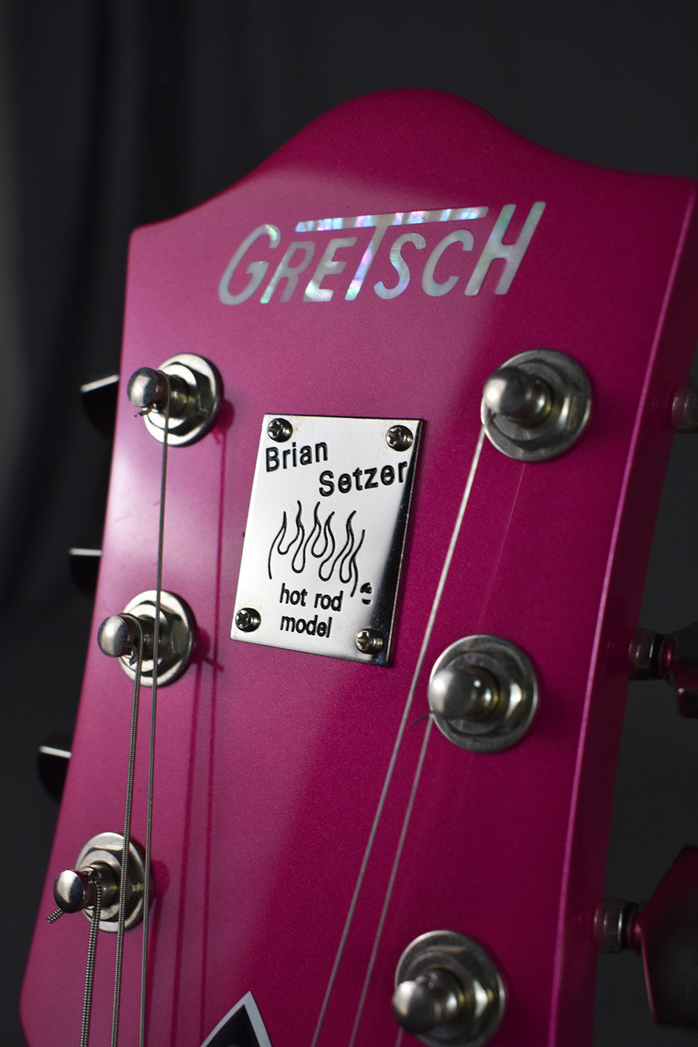 2018 Gretsch Brian Setzer Signature Hot Rod Magenta Prototype Thinline 2.25" (Owned by Brian Setzer)