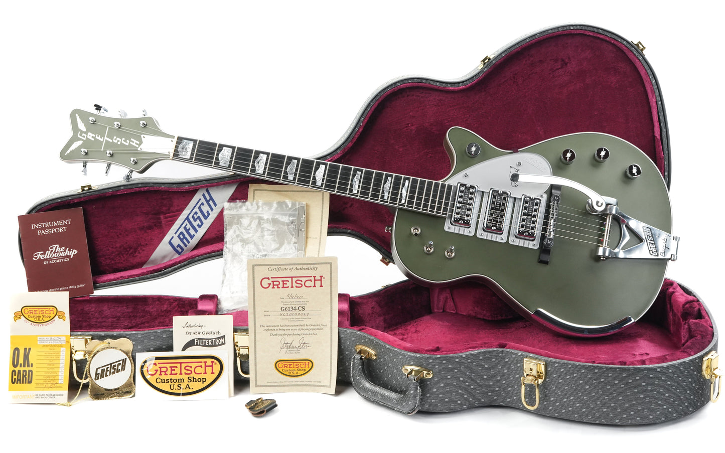 Gretsch Custom Shop G6134 CS Olive Drab Penguin Masterbuilt Stephen Stern 2020
