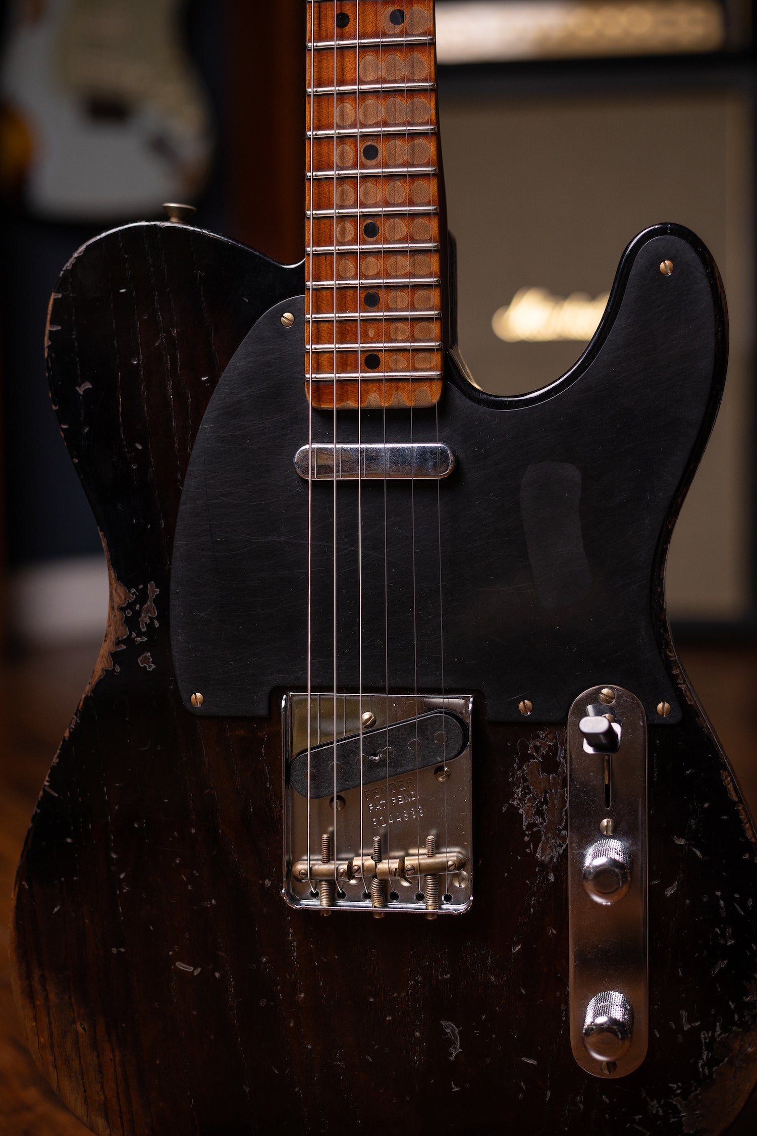 Fender Limited Edition Roasted Reverse '50s Telecaster Heavy Relic, 1-Piece Roasted Quartersawn Maple Neck Electric Guitar - Ebony Transparent