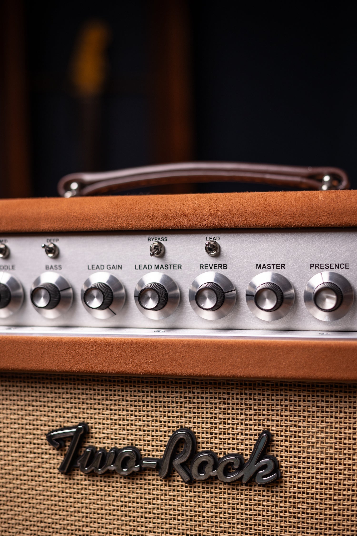 Two-Rock Bloomfield Drive 100/50w Tube Head and Cabinet - Tobacco Suede, Cane Cloth, Silver Anodized, Buckskin Piping, Silver Knobs, TR12 Speakers