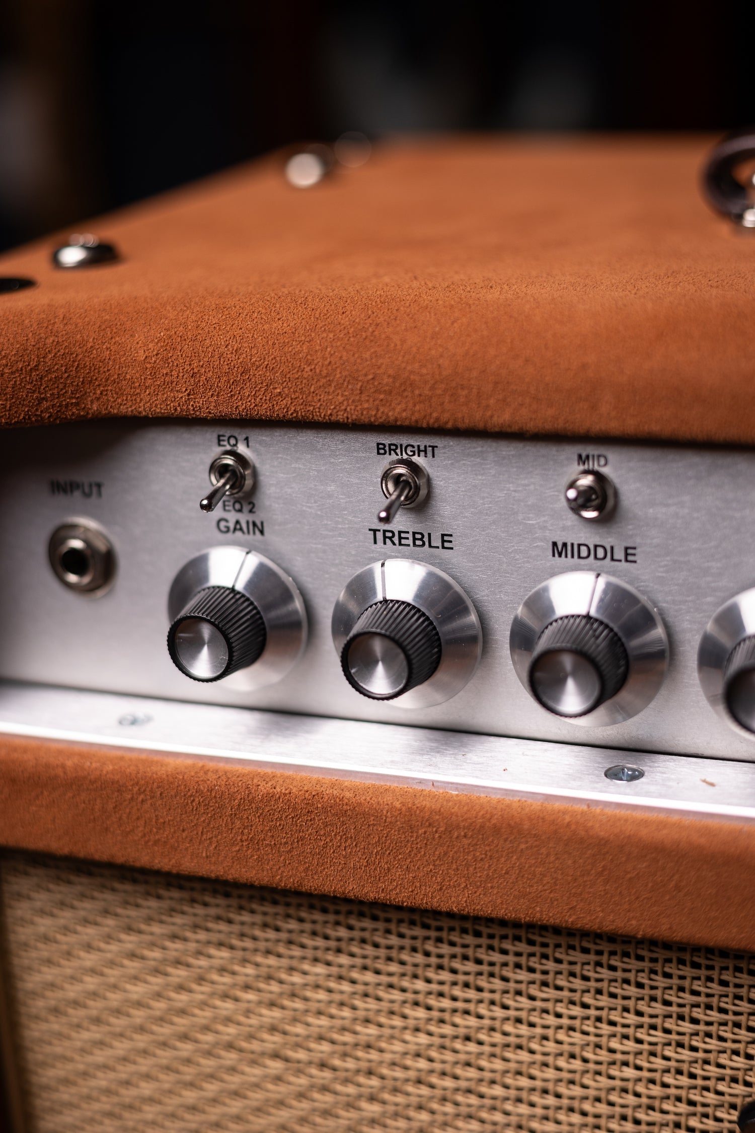 Two-Rock Bloomfield Drive 100/50w Tube Head and Cabinet - Tobacco Suede, Cane Cloth, Silver Anodized, Buckskin Piping, Silver Knobs, TR12 Speakers
