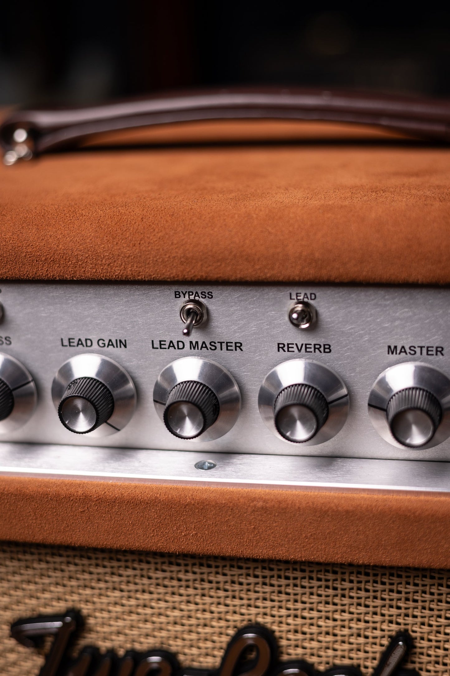 Two-Rock Bloomfield Drive 100/50w Tube Head and Cabinet - Tobacco Suede, Cane Cloth, Silver Anodized, Buckskin Piping, Silver Knobs, TR12 Speakers