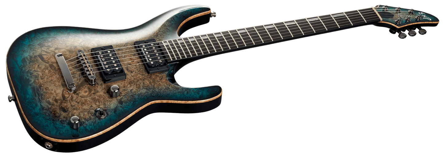 ESP Custom Shop Original Series Horizon CTM NT Burled Maple - Reptile Blue Burst
