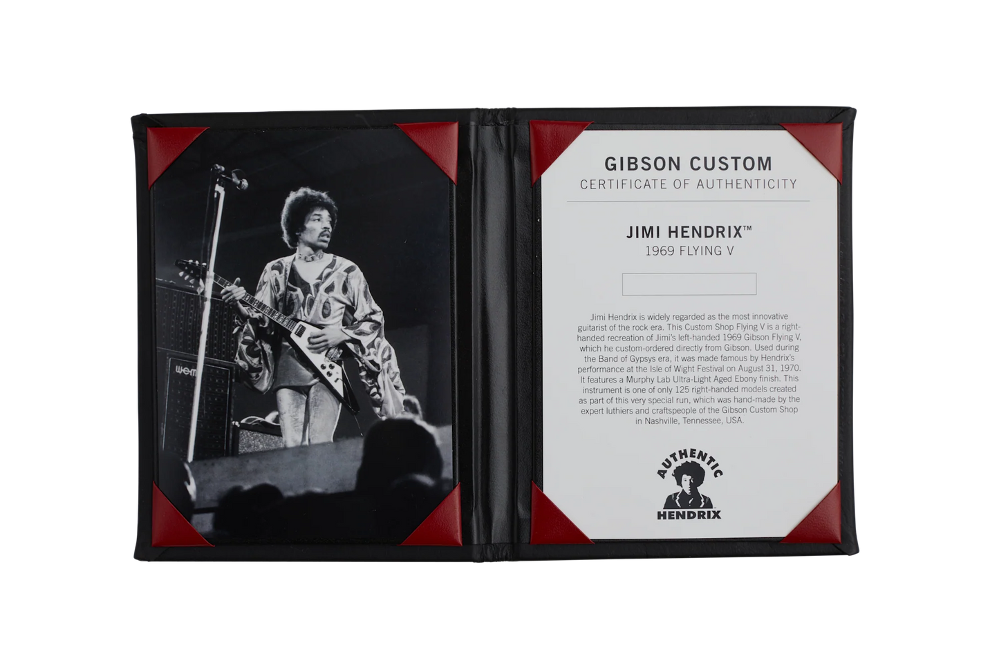 Gibson Custom Jimi Hendrix™ 1969 Flying V, Aged Ebony