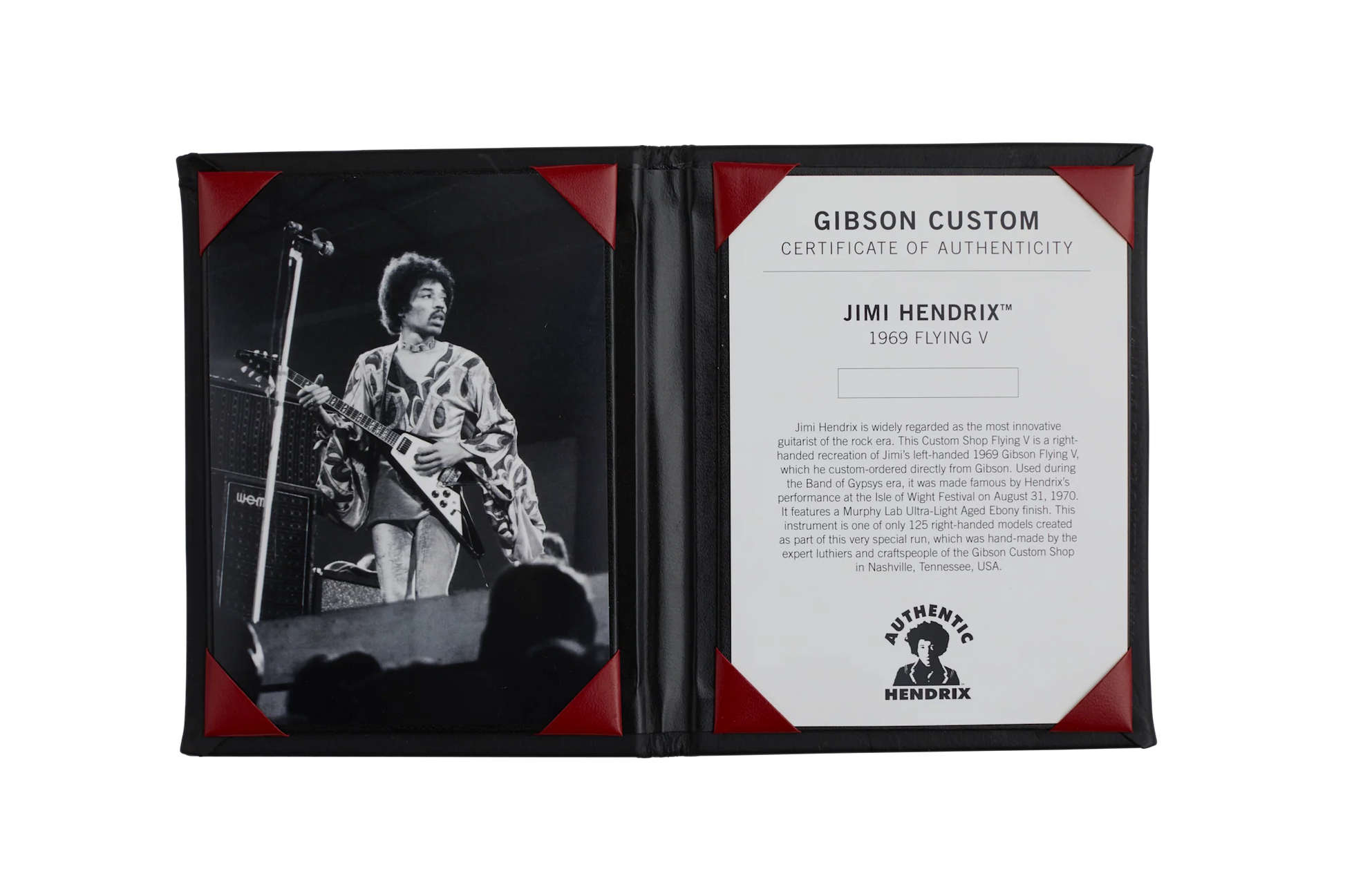 Gibson Custom Jimi Hendrix™ 1969 Flying V, Aged Ebony