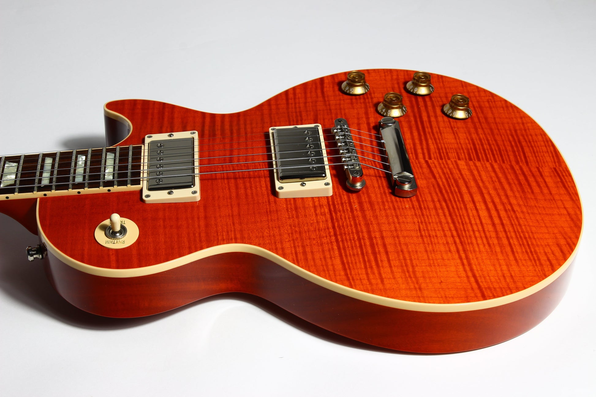 Gibson Custom Shop Les Paul Standard F Figured Trans Orange Flametop Electric Guitar