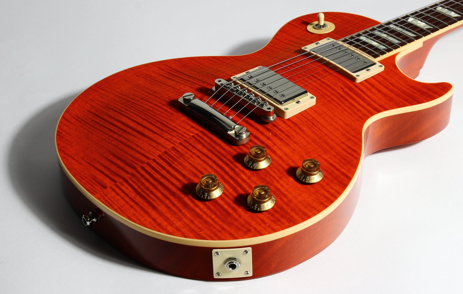 Gibson Custom Shop Les Paul Standard F Figured Trans Orange Flametop Electric Guitar