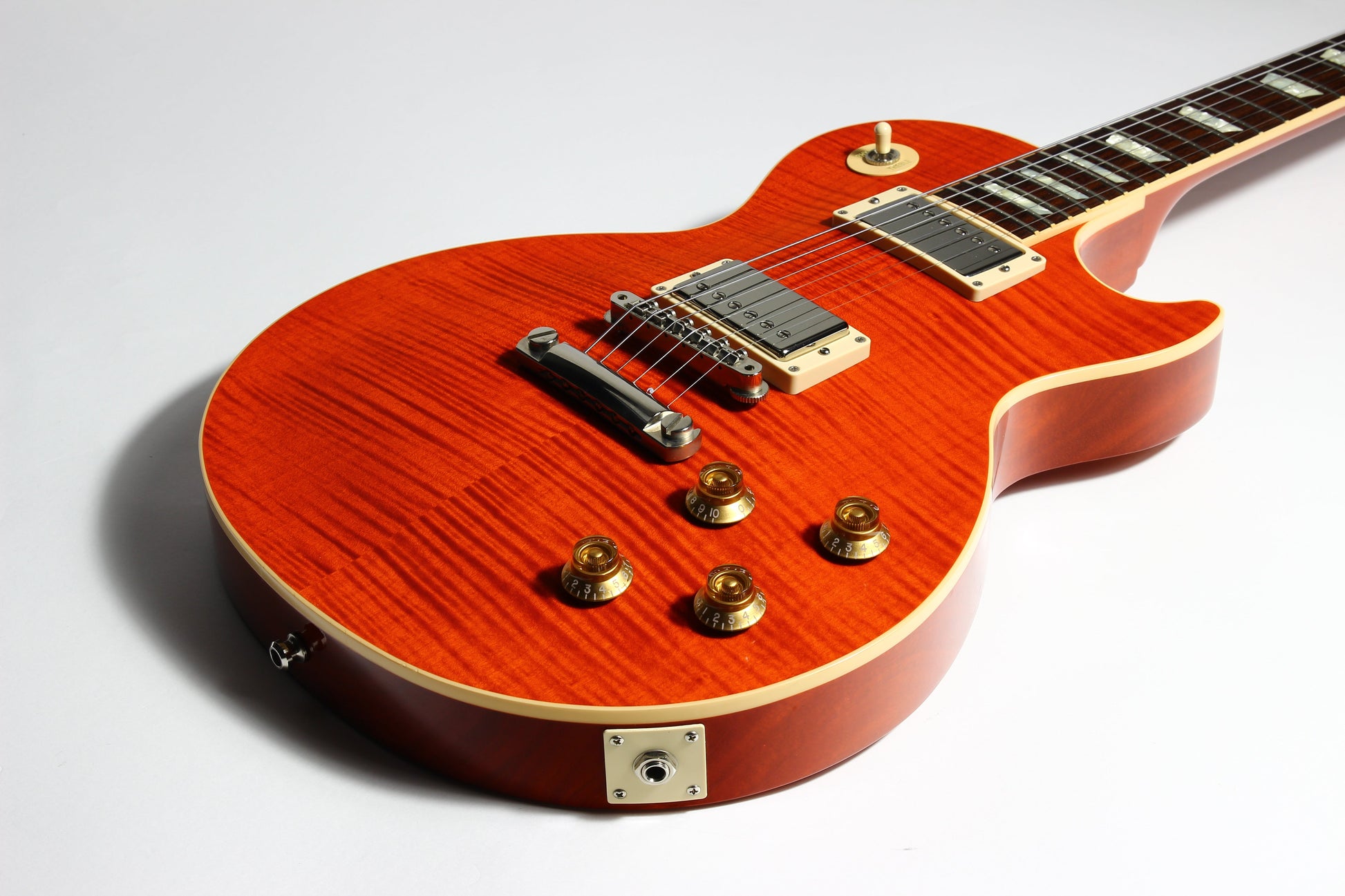 Gibson Custom Shop Les Paul Standard F Figured Trans Orange Flametop Electric Guitar