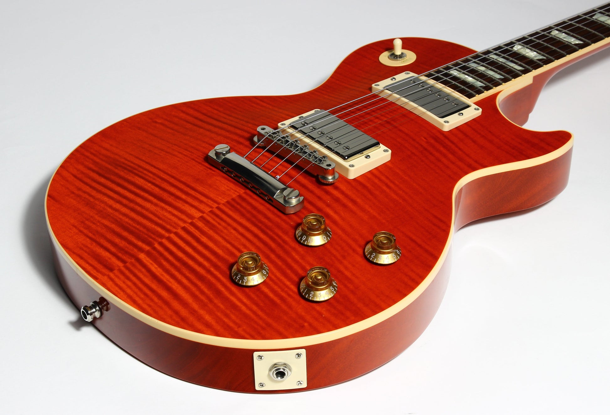 Gibson Custom Shop Les Paul Standard F Figured Trans Orange Flametop Electric Guitar