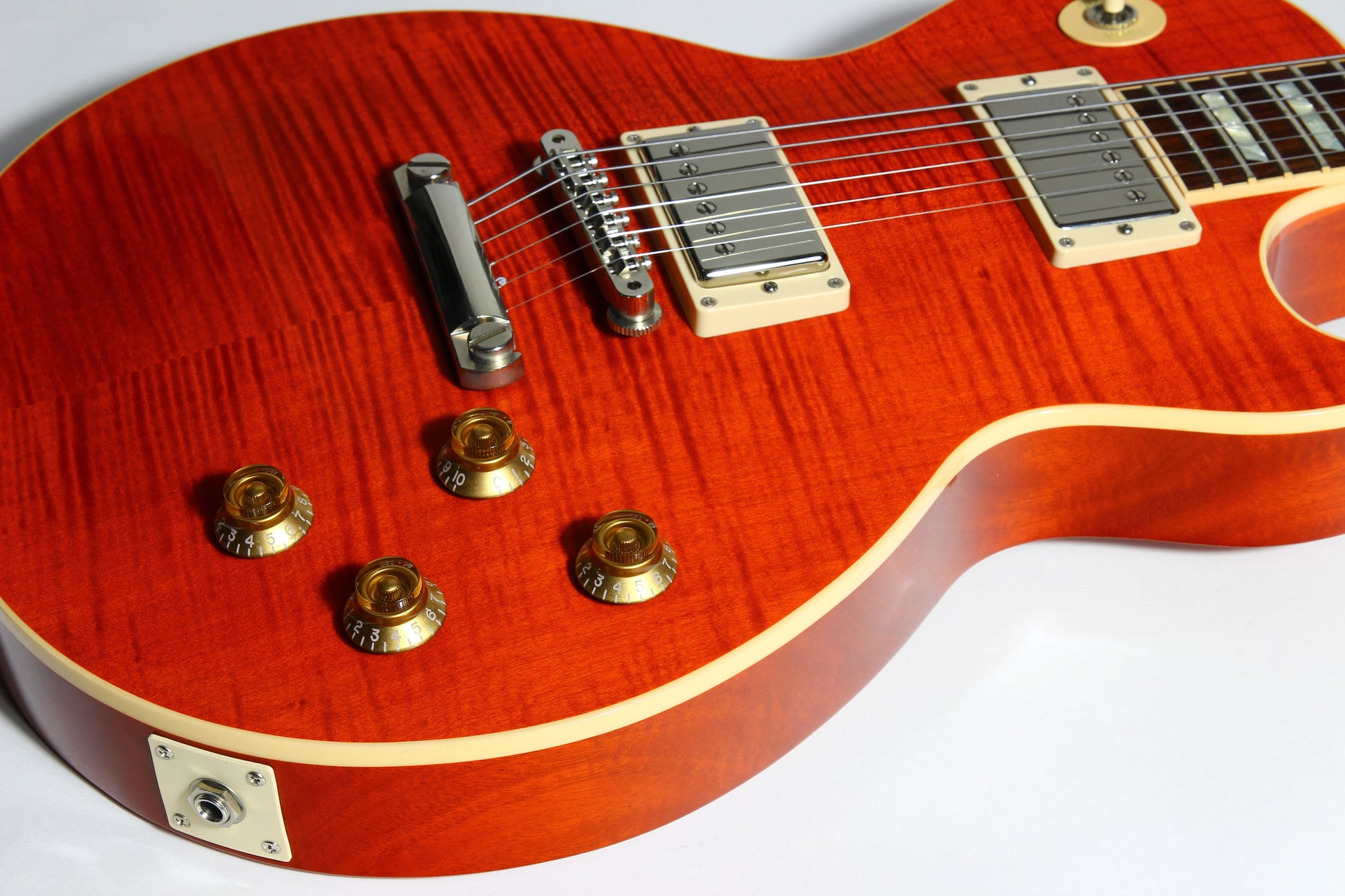 Gibson Custom Shop Les Paul Standard F Figured Trans Orange Flametop Electric Guitar