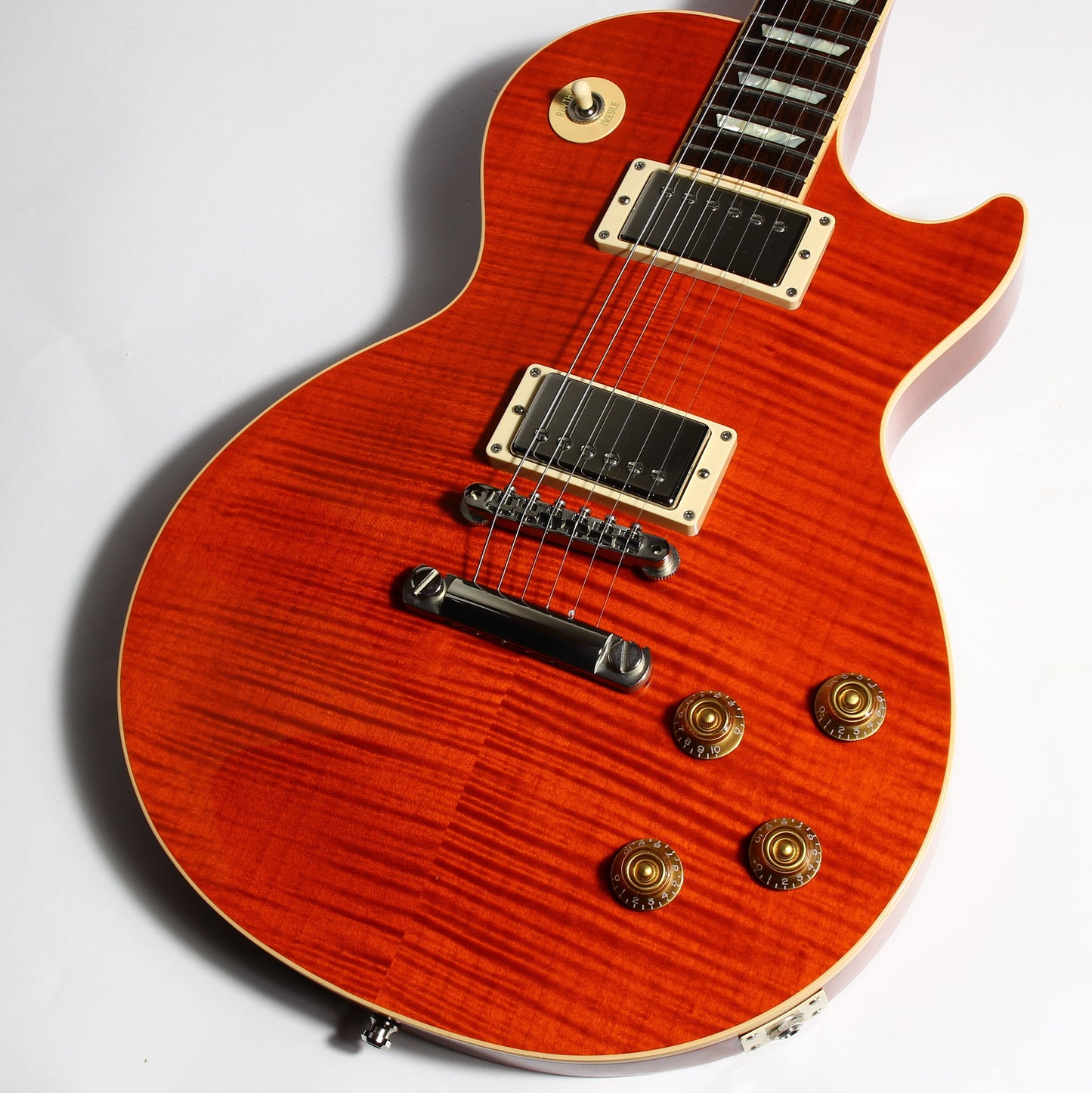 Gibson Custom Shop Les Paul Standard F Figured Trans Orange Flametop Electric Guitar